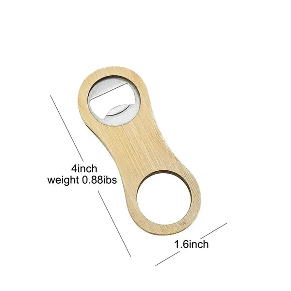 Wooden handle bottle opener