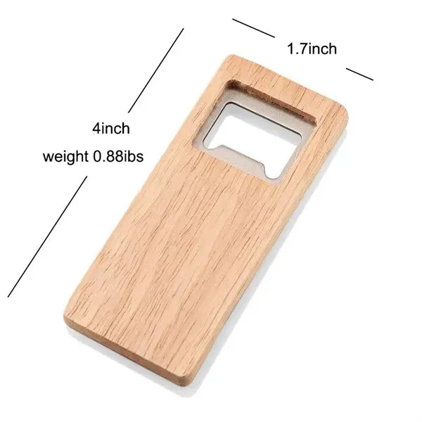 Wooden handle bottle opener