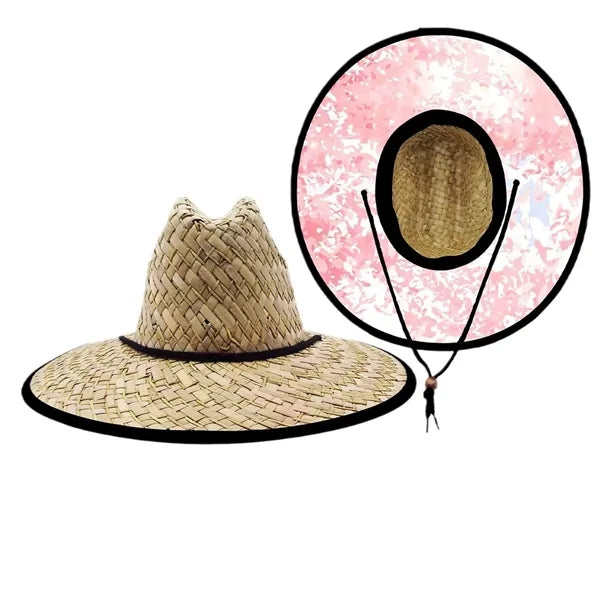 Eco Friendly Straw Lifeguard Hats with Patch Logo
