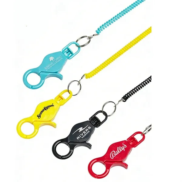 20" Casino Coil Spring Lanyard with Lobster Clasp