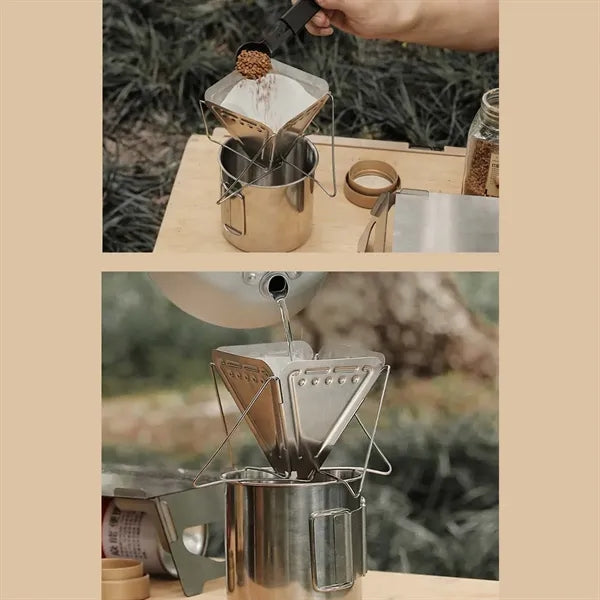 Portable Foldable Travel Camping Stainless Steel Coffee Drip
