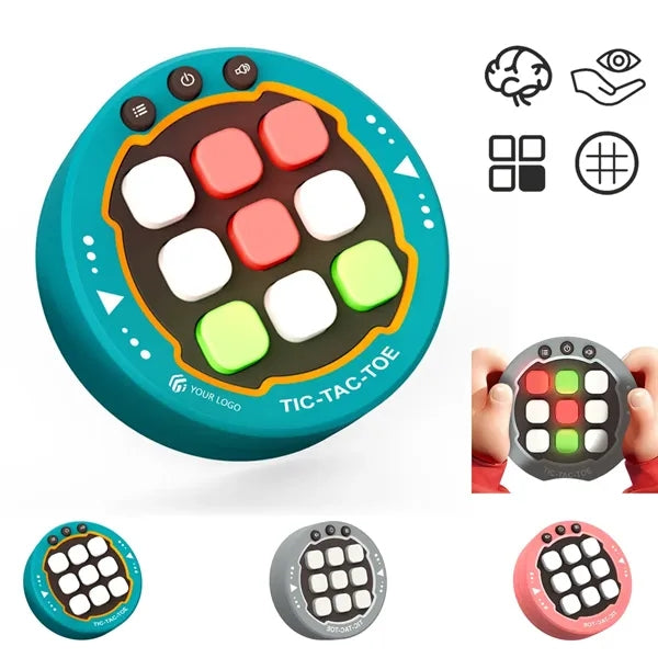 Handheld fidget toy puzzle console tic tac toe bolt game