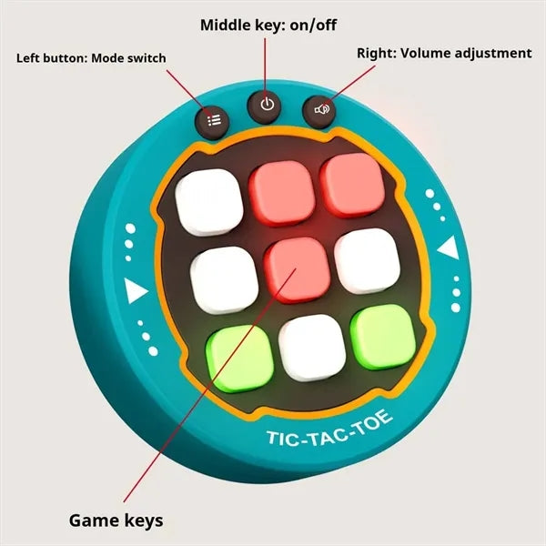 Handheld fidget toy puzzle console tic tac toe bolt game