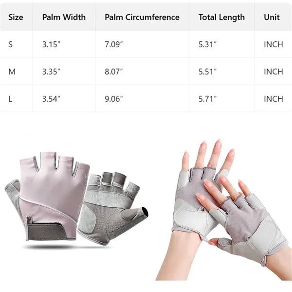 Breathable Polyester Half Finger Gloves Anti Callus Outdoor