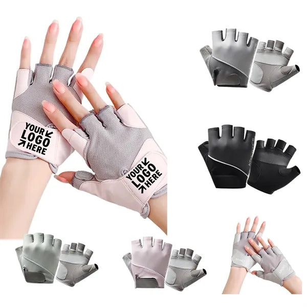 Breathable Polyester Half Finger Gloves Anti Callus Outdoor