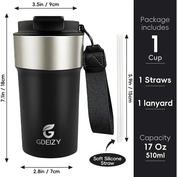 17oz Stainless Steel Insulated Travel Coffee Tumbler
