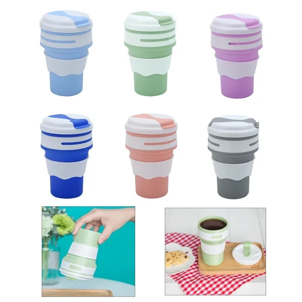 12 Oz Folding Silicone Water Bottle