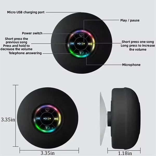 Portable Suction Cup Bluetooth Speaker