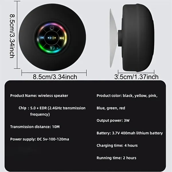 Portable Suction Cup Bluetooth Speaker
