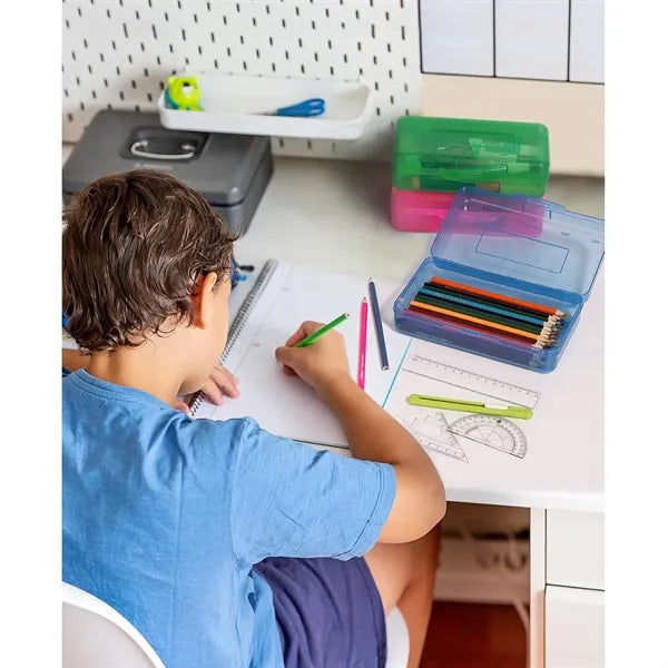 Pencil Case Box With Lid Snap Closure