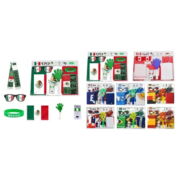 Fan Cheer Set Flag Glasses Clappers Face Paint