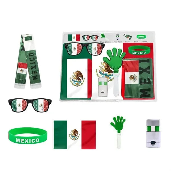 Fan Cheer Set Flag Glasses Clappers Face Paint