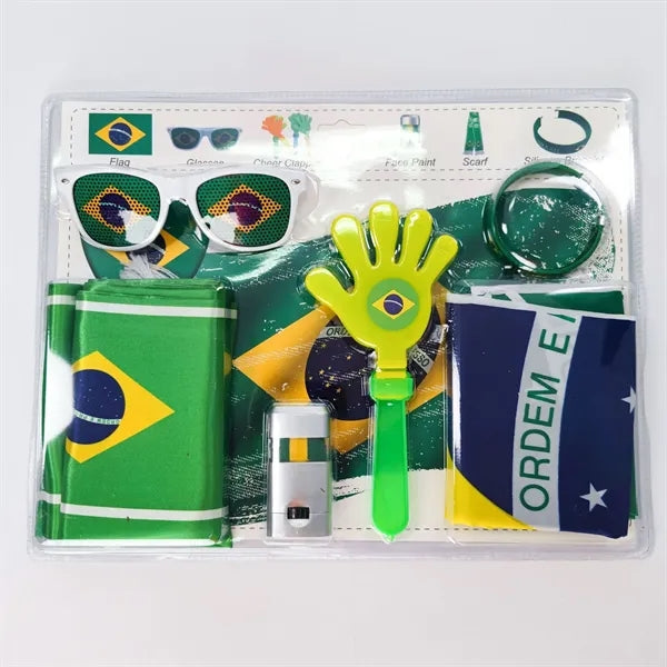 Fan Cheer Set Flag Glasses Clappers Face Paint
