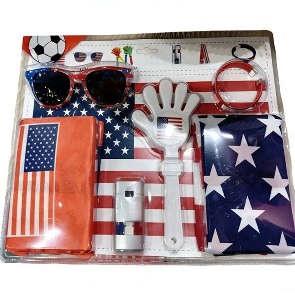 Fan Cheer Set Flag Glasses Clappers Face Paint