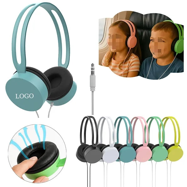 Retractable Headband Wired Headphones