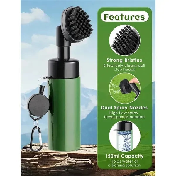 Golf Club Cleaner Brush With Spray Function And Portable Car