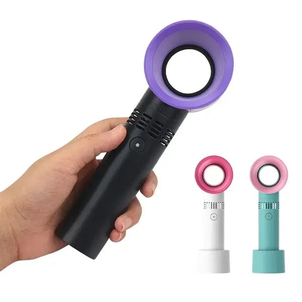 Portable Bladeless Handheld Fan w/Desk Base