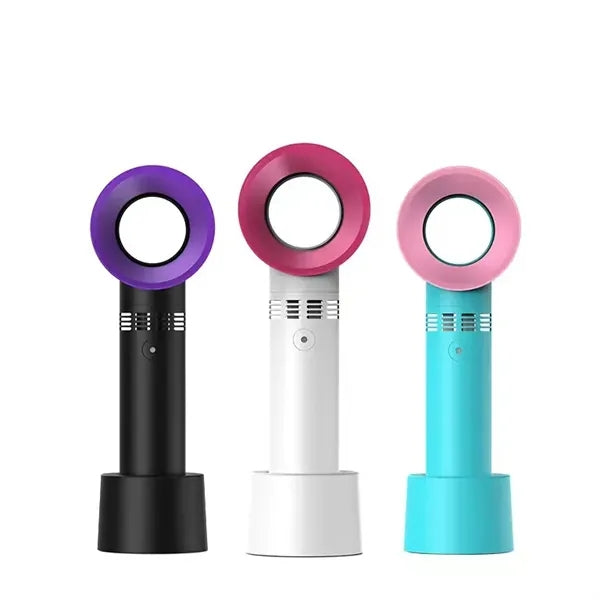 Portable Bladeless Handheld Fan w/Desk Base
