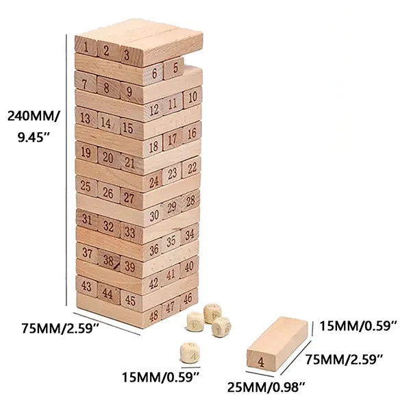 Toppling Toy Timber Tower Wood Block Game