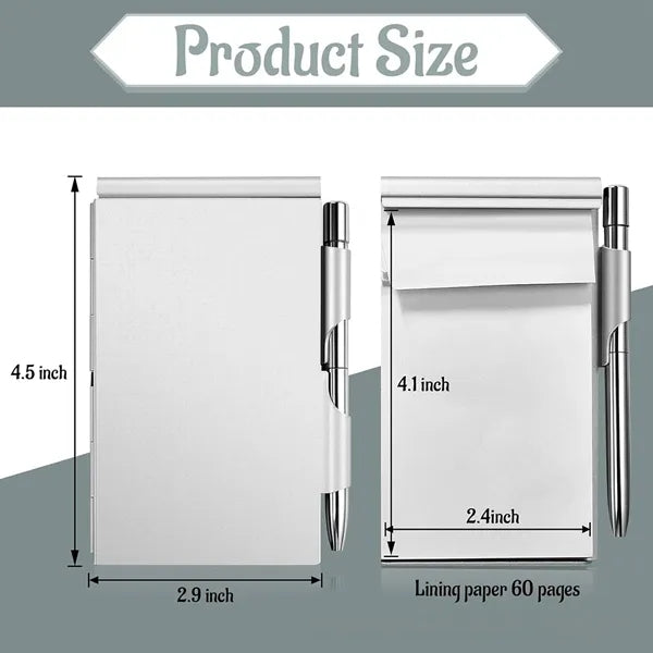 Mini Metal Pocket Notebook With Pen