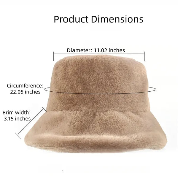 Fluffy Bucket Hat for Women