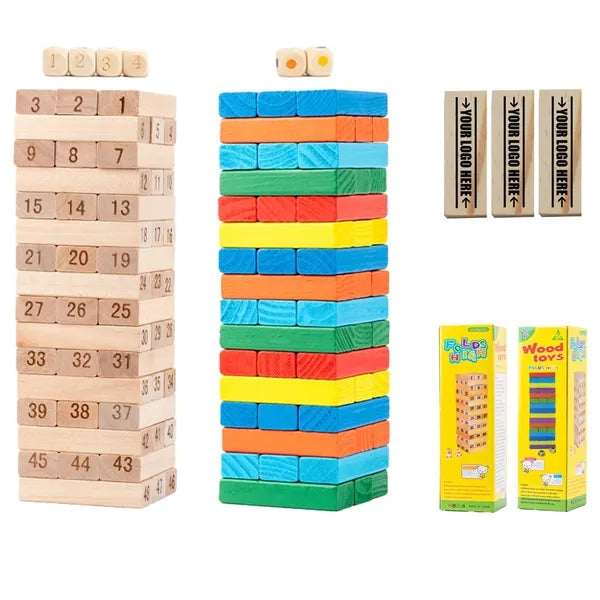 Toppling Toy Timber Tower Wood Block Game