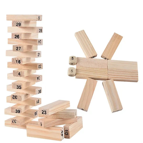Toppling Toy Timber Tower Wood Block Game