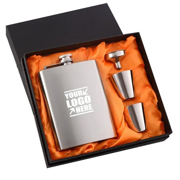 7Oz Stainless Steel Hip Flask Set