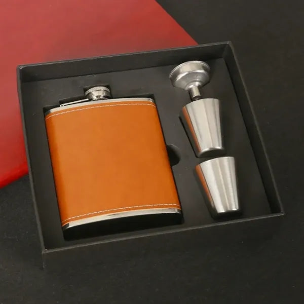 7Oz Stainless Steel Hip Flask Set