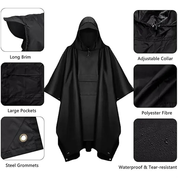 3-In-1 Outdoor Waterproof Rain Poncho