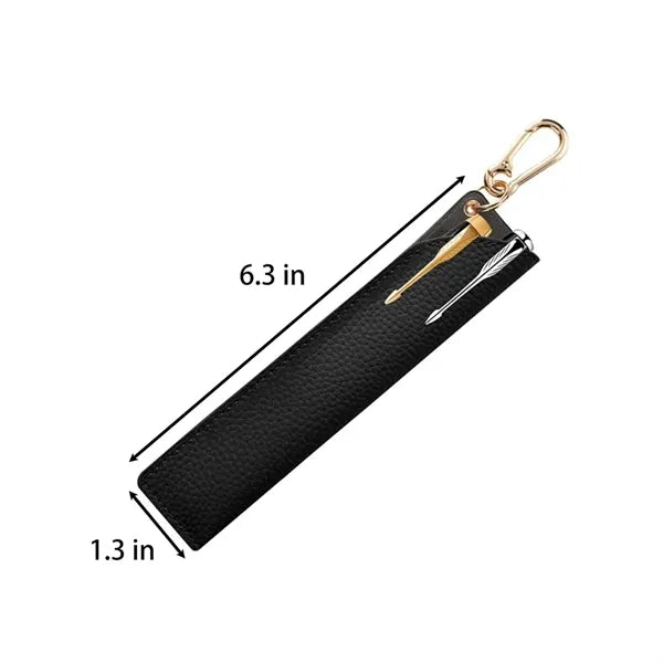 Slim PU Leather Pen Pouch With Keychain