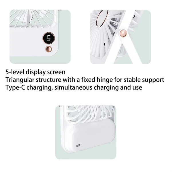 Foldable USB Handheld Fan With 5 Speed Control