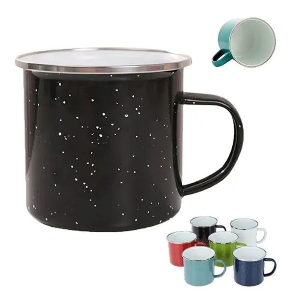 12oz Enamel Camping Mugs Heavy-Duty Steel Rustproof