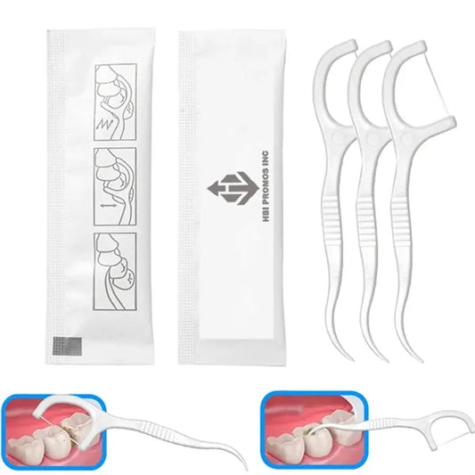 Individually Wrapped Dental Floss Picks - Eco-Friendly