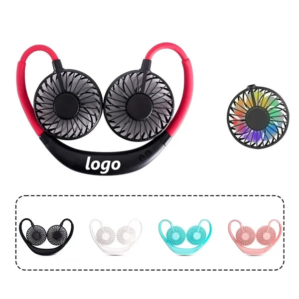 Rechargeable Neck Fan With LED Light