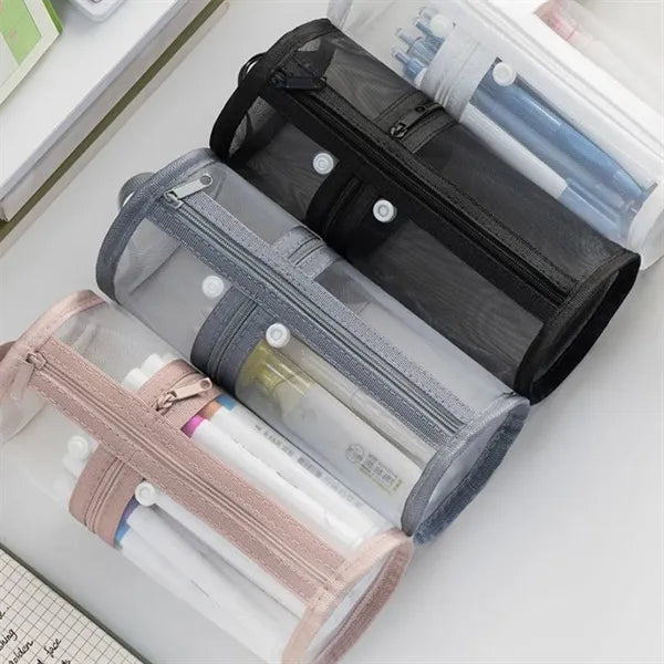 Transparent Cylindrical Pencil Case Large Capacity