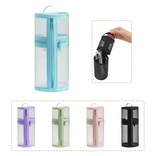 Transparent Cylindrical Pencil Case Large Capacity