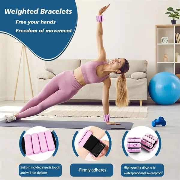 Adjustable Wearable Wrist and Ankle 2lb Weights
