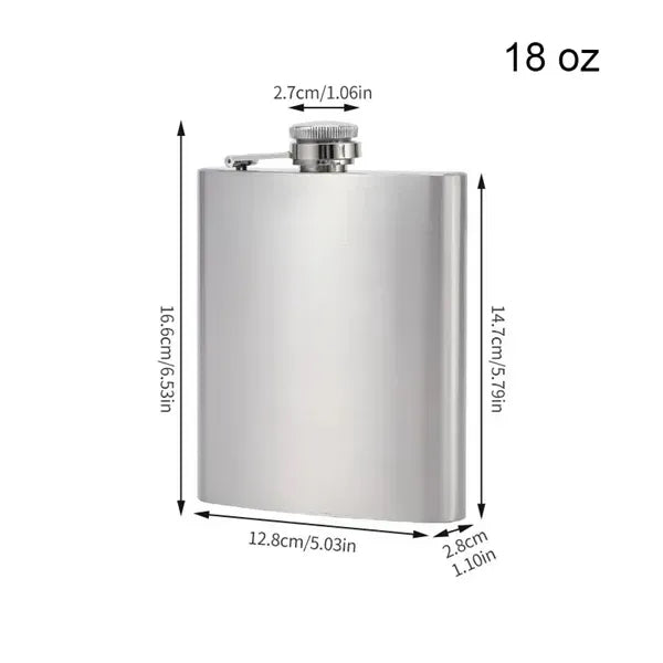 1 To 18 Ounce Premium Steel Flask With Funnel