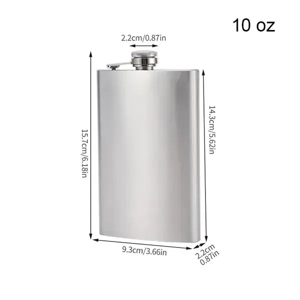 1 To 18 Ounce Premium Steel Flask With Funnel