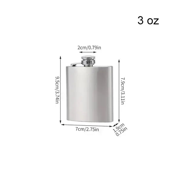 1 To 18 Ounce Premium Steel Flask With Funnel