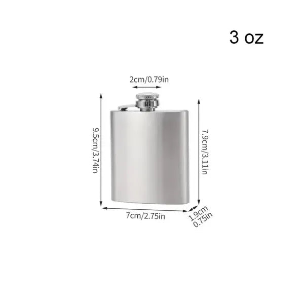 1 To 18 Ounce Premium Steel Flask With Funnel