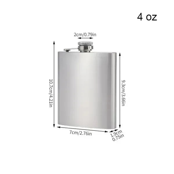1 To 18 Ounce Premium Steel Flask With Funnel