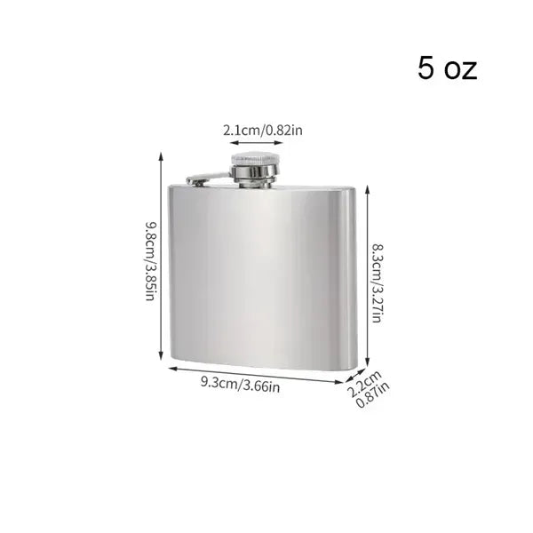 1 To 18 Ounce Premium Steel Flask With Funnel