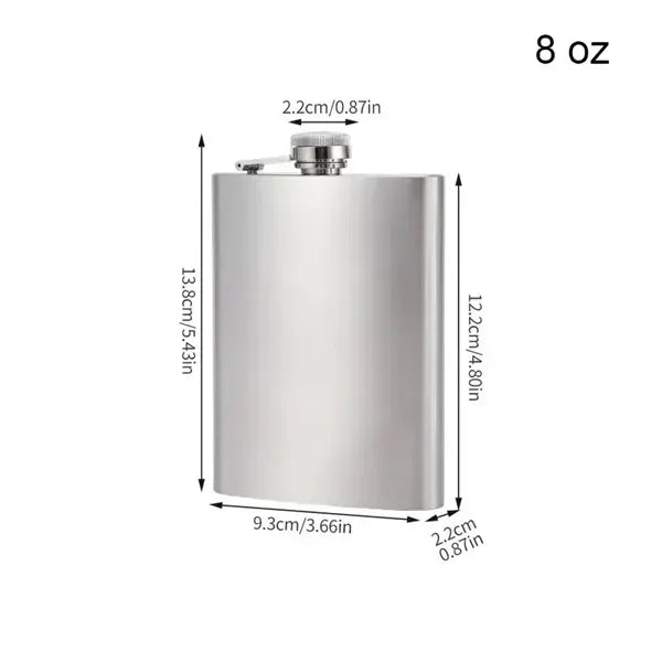 1 To 18 Ounce Premium Steel Flask With Funnel