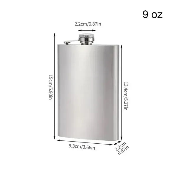 1 To 18 Ounce Premium Steel Flask With Funnel