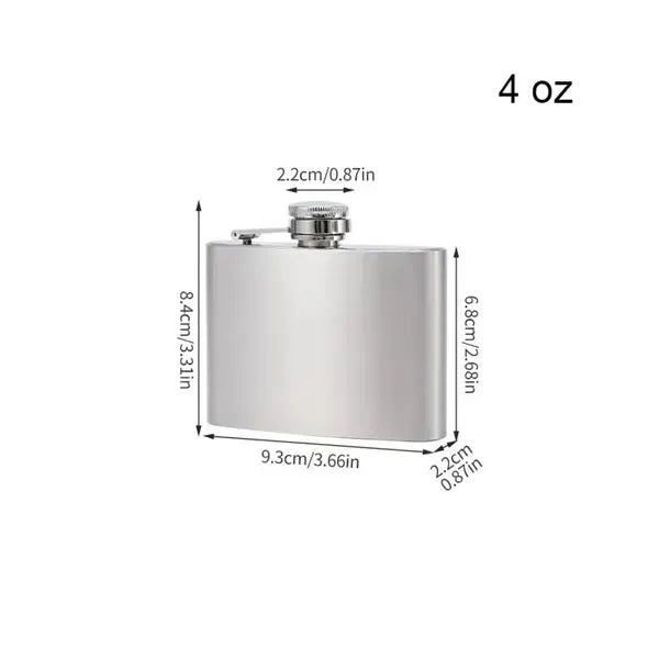 1 To 18 Ounce Premium Steel Flask With Funnel