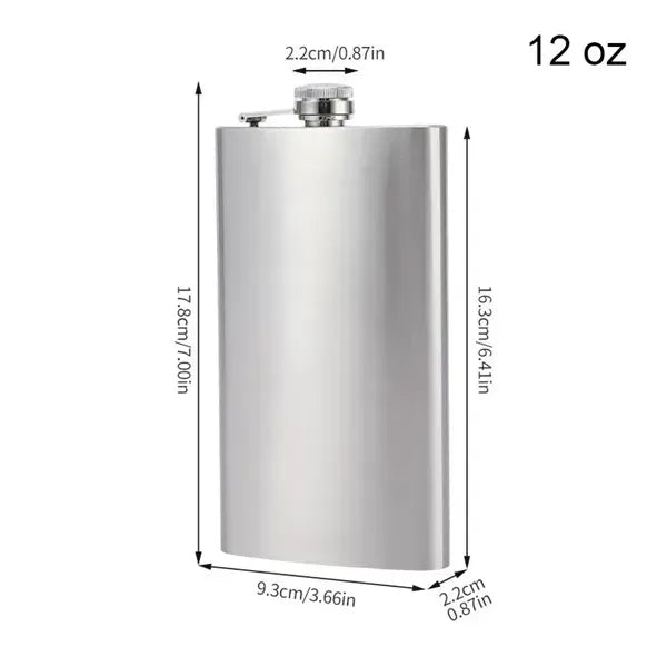 1 To 18 Ounce Premium Steel Flask With Funnel