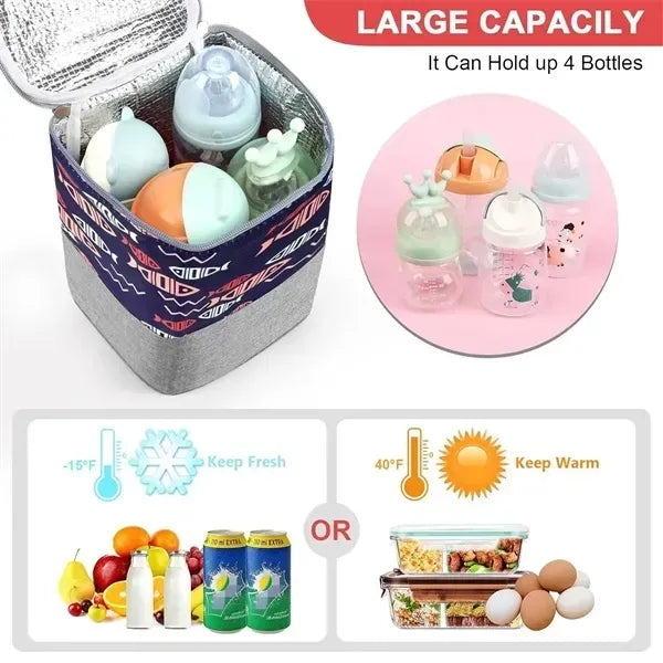 Insulated Lunch Cooler Bag With Padded Handle