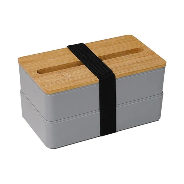 2-Tier Lunch Box With Built-in Phone Holder